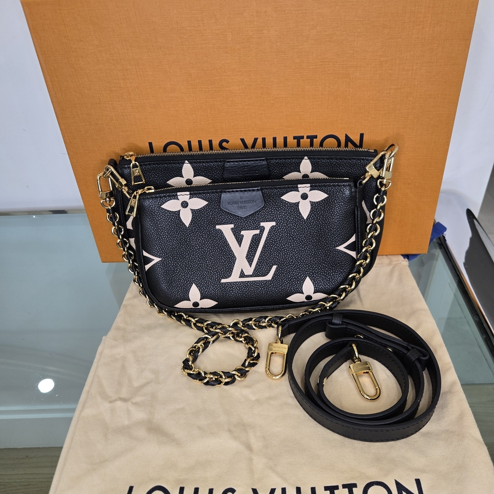 Louis Vuitton Black and Cream Women's Bag